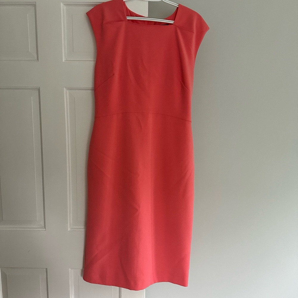 Banana Republic Pink Sheath Dress Sleeveless Bateau Midi with liner